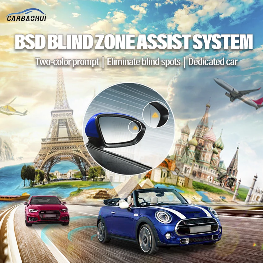 Car BSD BSM BSA Blind Area Spot Warning Drive Mirror Rear Radar Microwave Detection System For MINI Cooper Cabrio 2016-2021