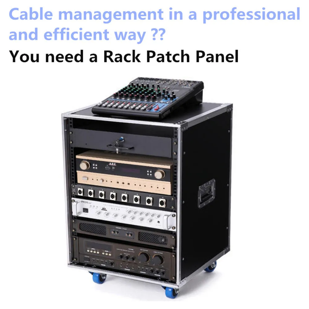 Rack Patch Panel 8 12 16 Way SpeakOn Chassis Connnector 1U Flight Case Mount For Professional Loudspeaker Audio Cable Male Plug