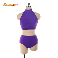 Custom Aerial Yoga Tights Performance Costume Purple Dance Costume Rhythmic Gymnastics Training Adult Girl Two-Piece Set