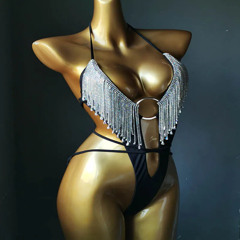 2021 venus wakacje damskie seksowne bikini diamentowe frędzle stroje kąpielowe bling kamienie strój kąpielowy rhinestone kostiumy kąpielowe