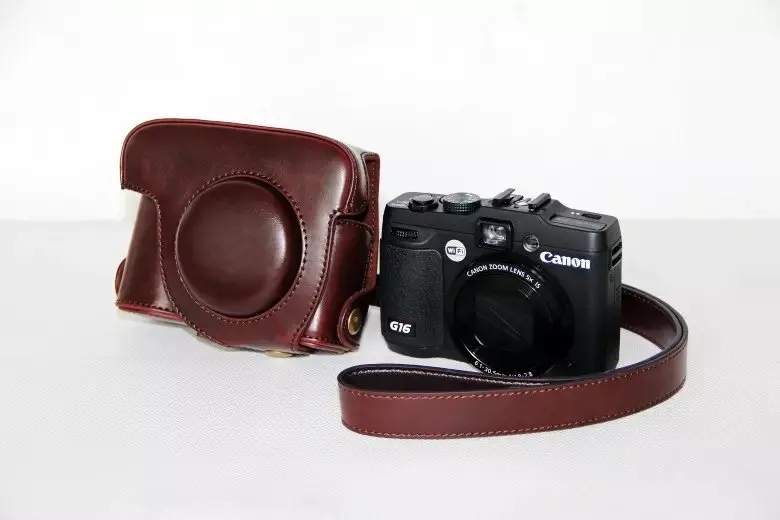 PU Leather Camera Case Bag Cover with Shoulder Strap For Canon PowerShot G15 G16 camera bag Camera Accessories