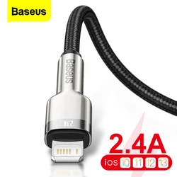 Baseus 고속 충전 USB 케이블, 아이폰 11, 12 프로, Xs 맥스, 미니, X, Xr, 2.4A, 휴대폰 데이터 케이블, 아이폰 8, 7 플러스, 6, 와이어 코드