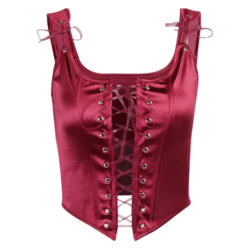 CEINTHRONEZ-Camiseta sin mangas de tubo para mujer, corsé ajustado con agujeros, Tops informales elegantes de verano