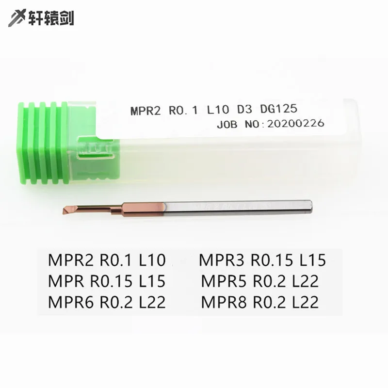 MPR2 R0.1 L10 D3 MPR3 R0.15 L15 MPR R0.15 L15 MPR5 R0.2 L22 MPR6 R0.2 L22 MPR8 R0.2 L22 Tích Phân MPR Hợp Kim Cứng Nhỏ Khoan Tùng