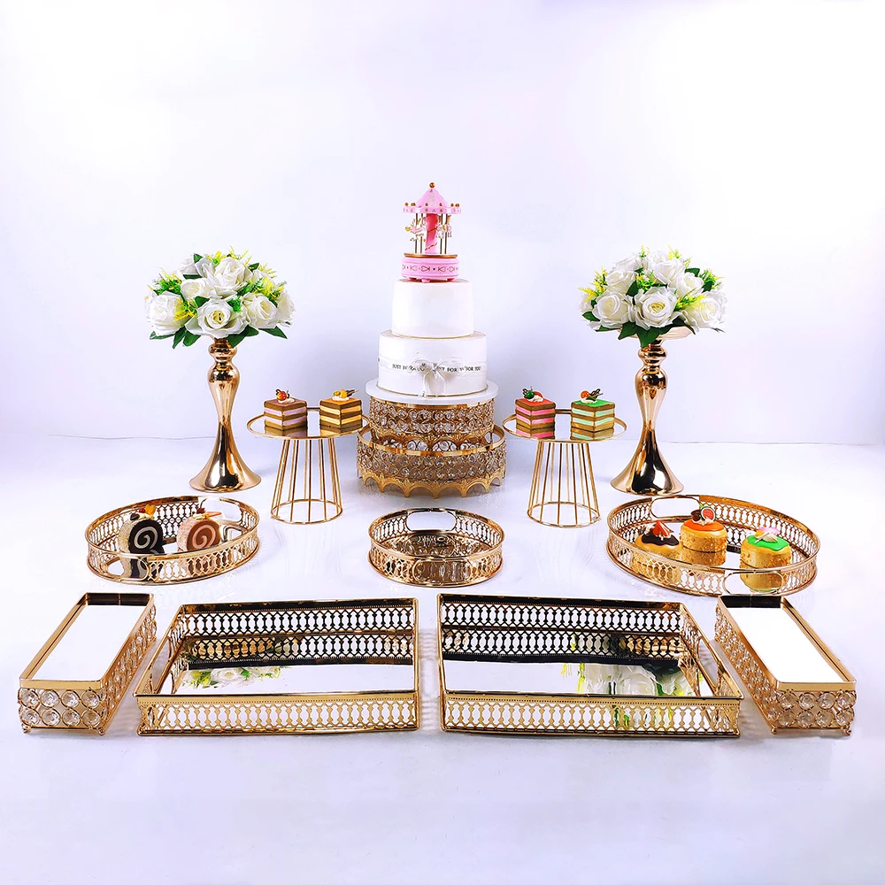 9-14pca Crystal Squere Cake Stand Set Birthday Party Macaron Cupcake Rack Stand For Wedding