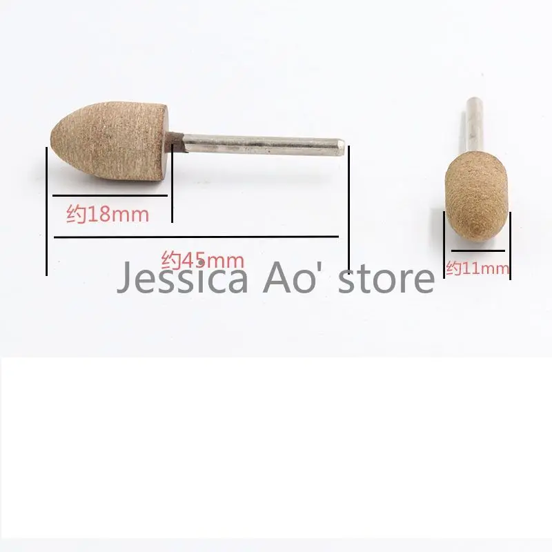 16pcs testa di macinazione in pelle bovina cilindro in pelle Dremel lucidatura testa di macinazione in giada per legno acciaio alluminio marmo lucidatura