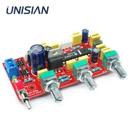 UNISIAN LM1036 Audio Preamplifier HIFI OP-AMP Volume Control Board With Treble Bass Volume EQ Preamp For Amplifier