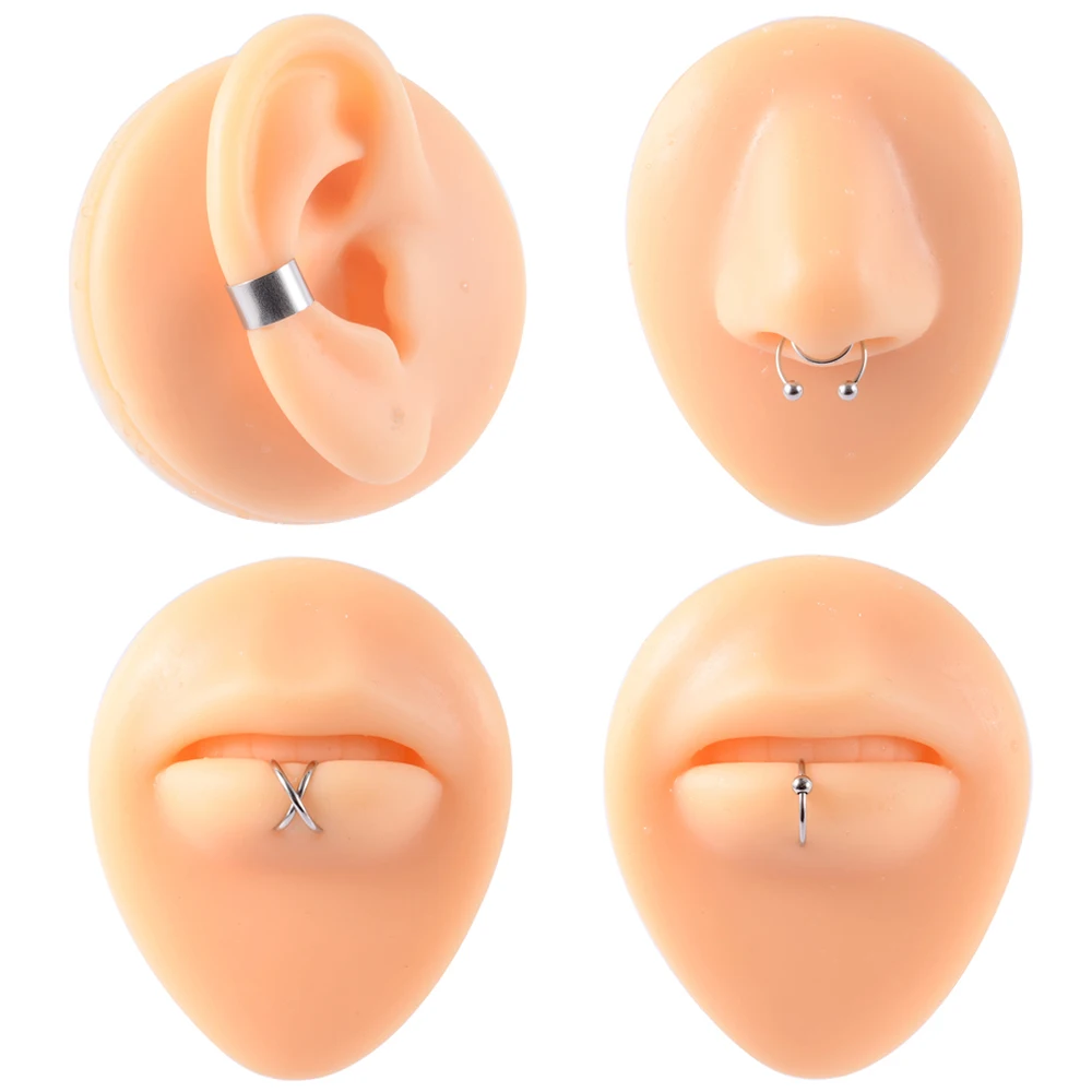 Clipe De Aço Cirúrgico Nos Brincos, Cartilagem De Hélice De Orelha Conch Cuff, Tamanho Ajustável Nariz Hoop, Non Pierce Lip Ring, Jóias Falsas, 1Pc