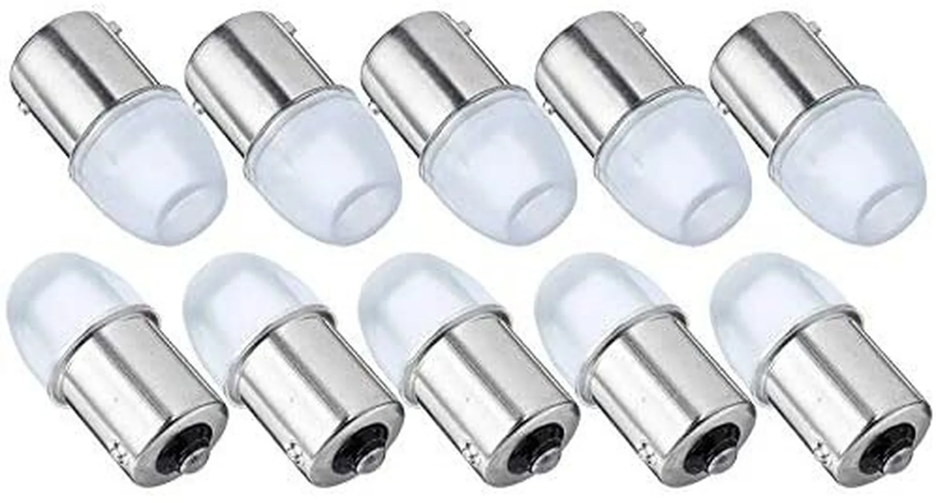 10PCS 1156 BA15S LED Reversing Light Brake Turn Signal Lamp Waterproof Replacement Bulb White Constantly Bright Mode