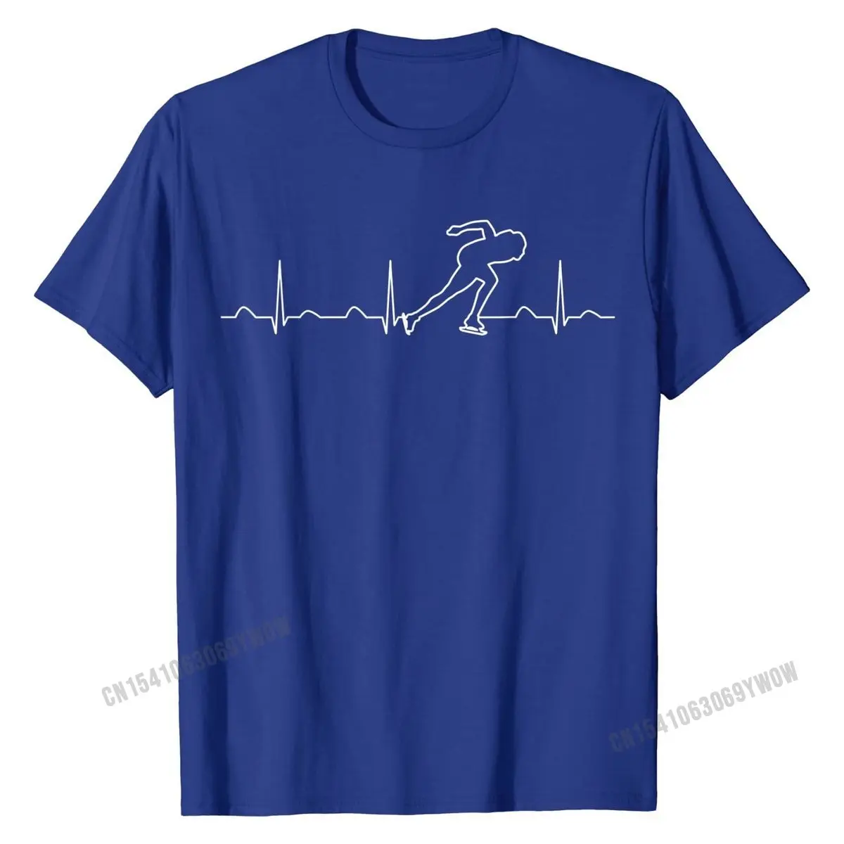 Speed Skating Heartbeat Shirt, Funny Cute Skater Love Gift Print Mens Top T-shirts Funky Cotton Tops & Tees Fitness Tight