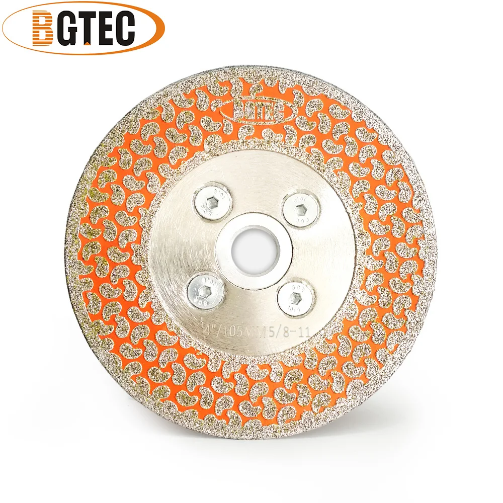 Imagem -03 - Bgtec-disco de Diamante Galvanizado para Corte e Moagem Tamanho a 11 Flange de Mármore Granito Lado Único Revestido 105 mm Lâminas de Serra de Diamante