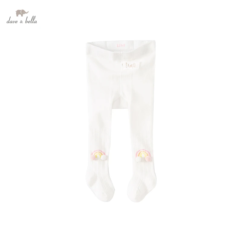 DB1220404 dave bella spring infant baby girls cute cartoon print leggings children girl fashion tights