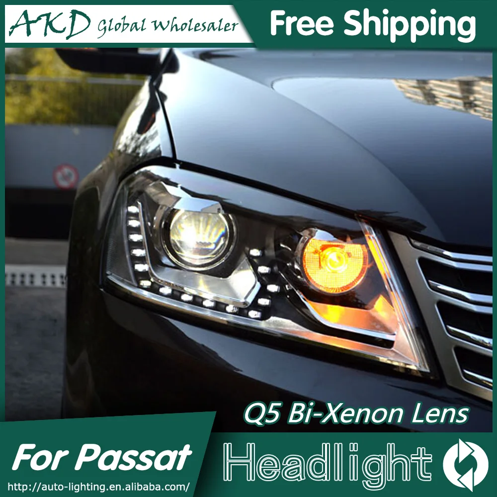 

AKD Car Styling for VW Passat B7 2012-2016 LED Headlights Europe Version LED DRL Bi Xenon Lens High Low Beam Parking Fog Lamp