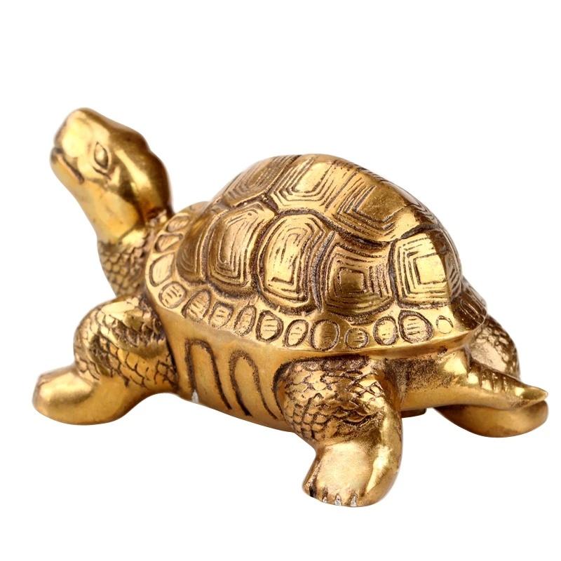The Copper Tortoise Turtle Longevity Home Furnishing Figurine Rich Crafts Decoration Symbolize Wealth Animal Figurine Statue