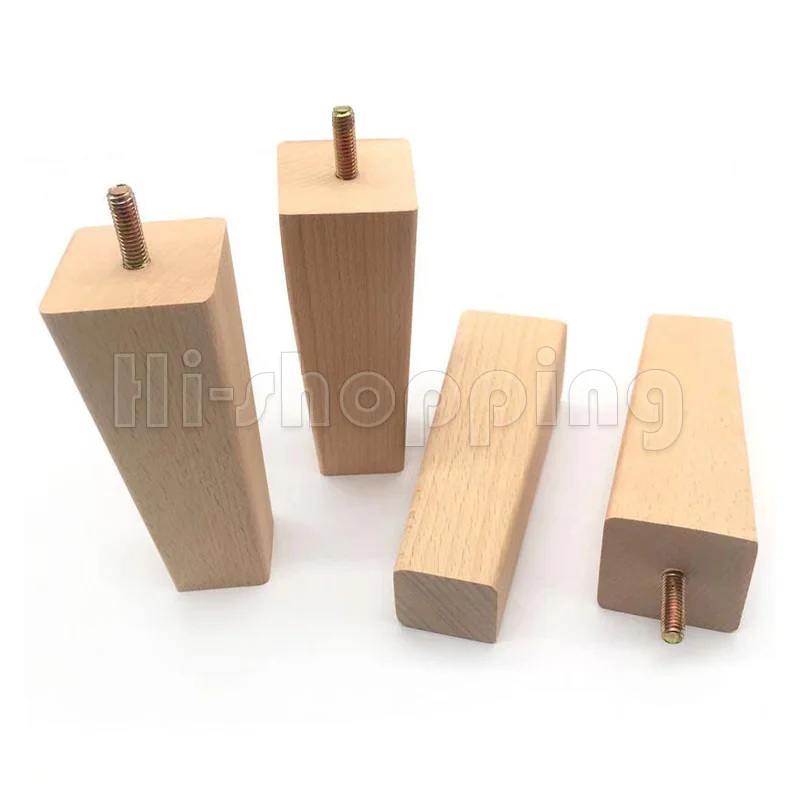4Pcs Tapered Solid Wood Furniture Legs Height 10/12/14cm for Replacement Sofa Wood Furniture Couch Chair Coffee Table Cabinet image 2
