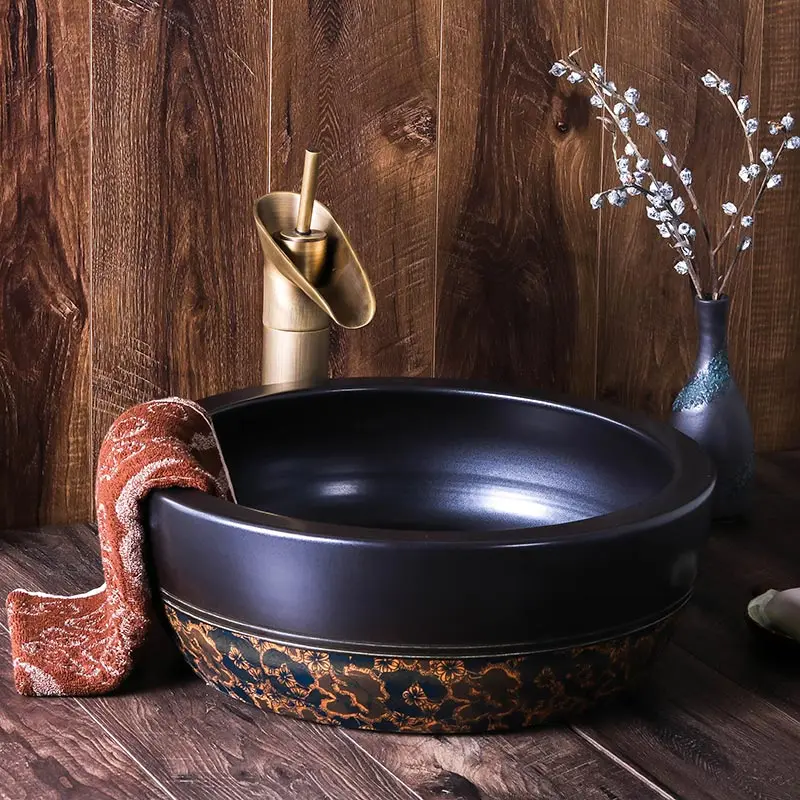 

Jingdezhen Art ceramic wash basin vessel Sinks Countertop ceramic wash basin Bathroom sinks