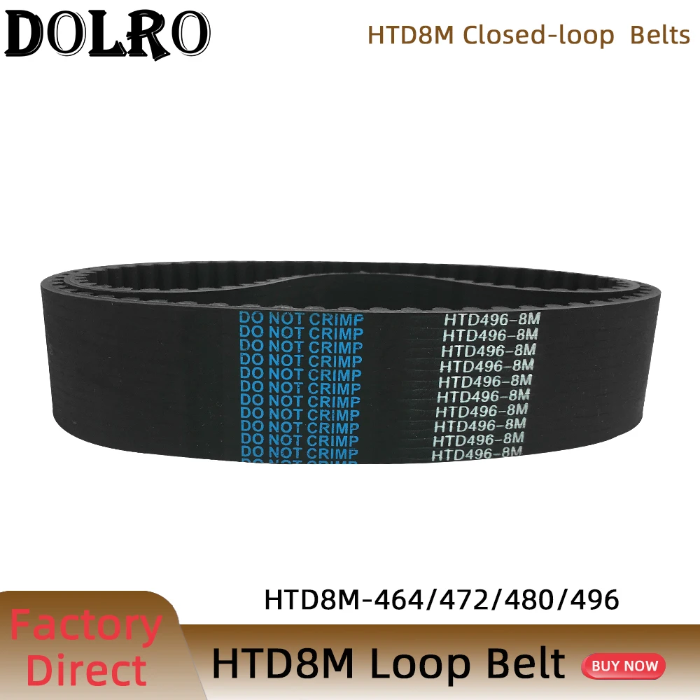 

HTD 8M synchronous belt C=464/472/480/496 width 15/20/25/30/40/50mm Teeth 58 59 60 62 HTD8M Timing Belt 464-8M 472-8M 480-8M