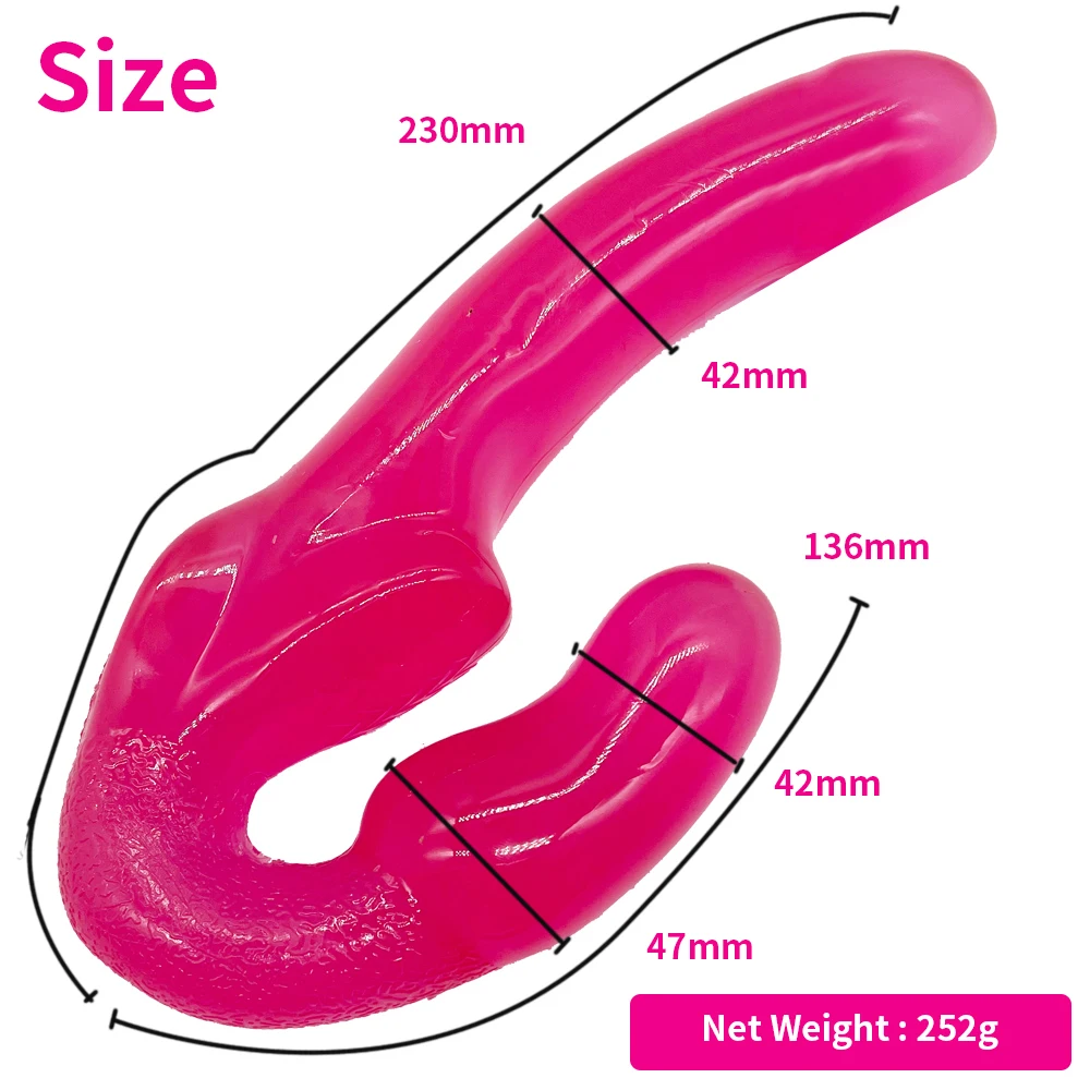 Double Head Dildo for Lesbian Strapless Strapon Dildo Strap on Jelly Dildo Couples G Spot Vagina Anal Massage Sex Toys for Women