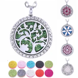New Tree of Life Aromatherapy necklace Stainless steel open locket Essential Oils Diffuser Pendant Necklace with 10 pcs pads