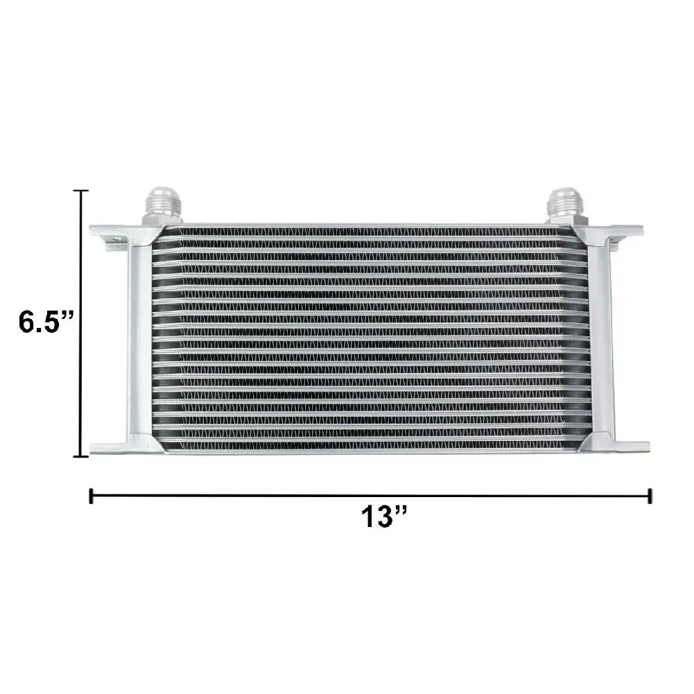 19-ROW 10AN Powder-coated Aluminum Engine/transmis Sion Racing Oil Cooler Silver Automotive Replacement Parts