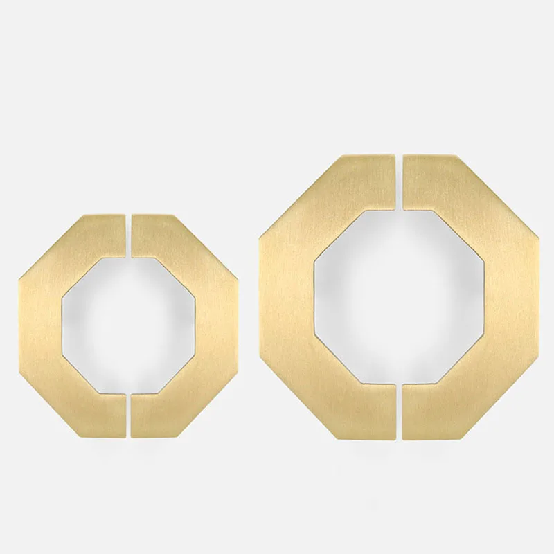 

1 Pair Gold Brass Cabinet Handle Large Octagon Wardrobe Handle Drawer Pulls Bookcase Cupboard Knobs Furniture Bar Hardware