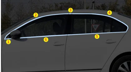 Car Bottom Lower Under Window Trim Decoration Strip Sticker Cover Bar for 2013-2018 VW jetta mk6