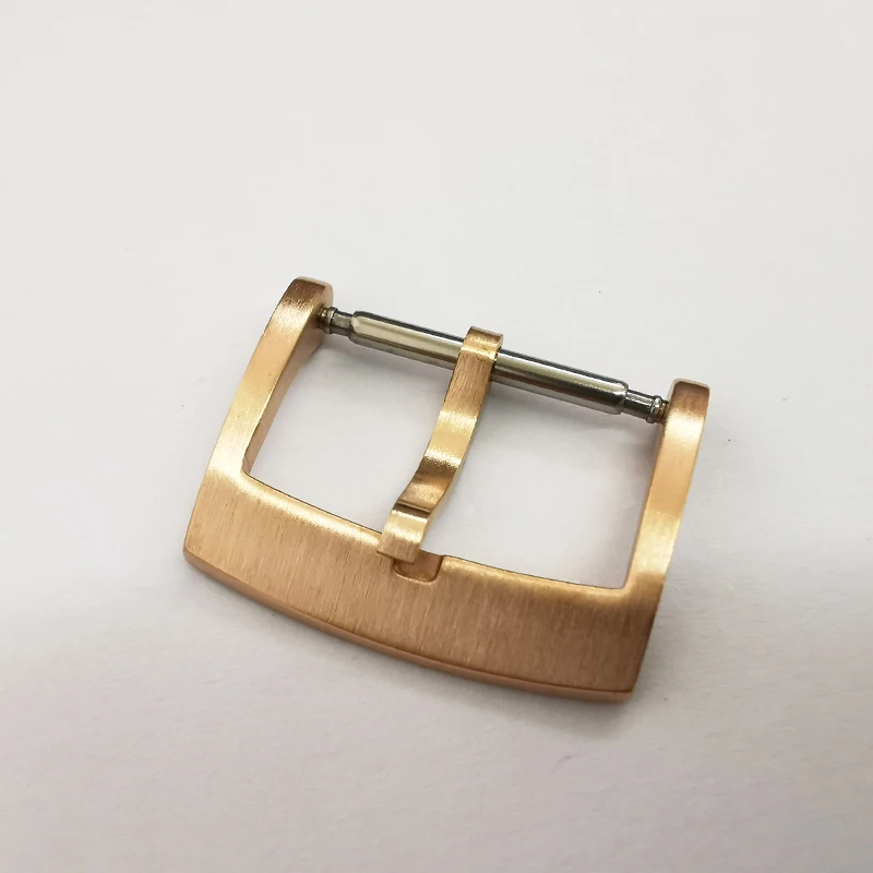 Cronos Solid Bronze CuSn Tongue Buckle Watch Parts Fully Brushed 18 20 22 mm 2.0 with Spring B