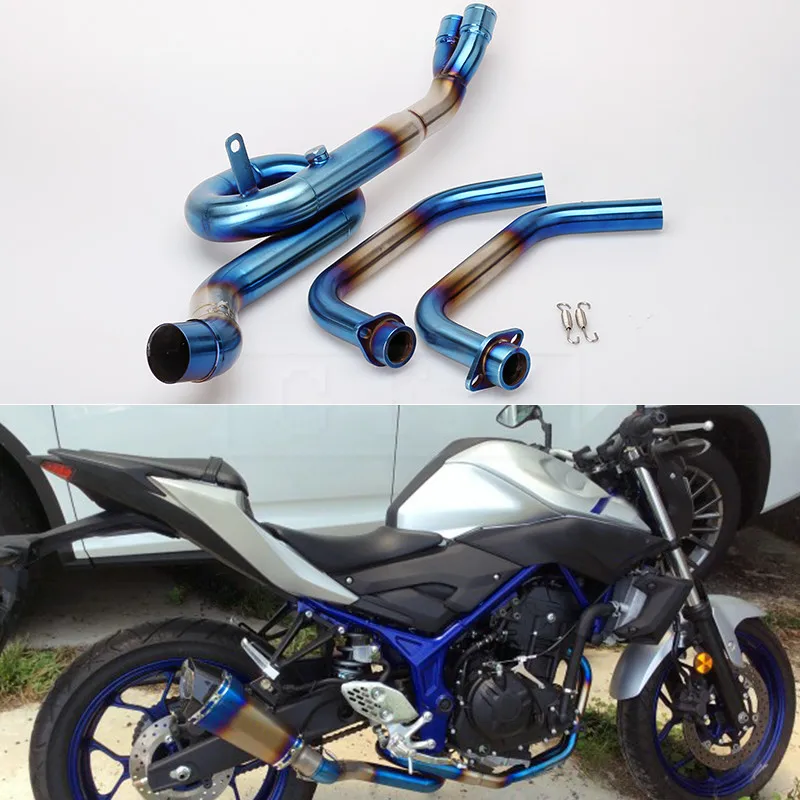 

For Yamaha R3 R25 2014 to 2019 MT03 MT 03 2016-2019 Escape YZF R3 Motorcycle Exhaust Middle Pipe and Front Link Pipe System