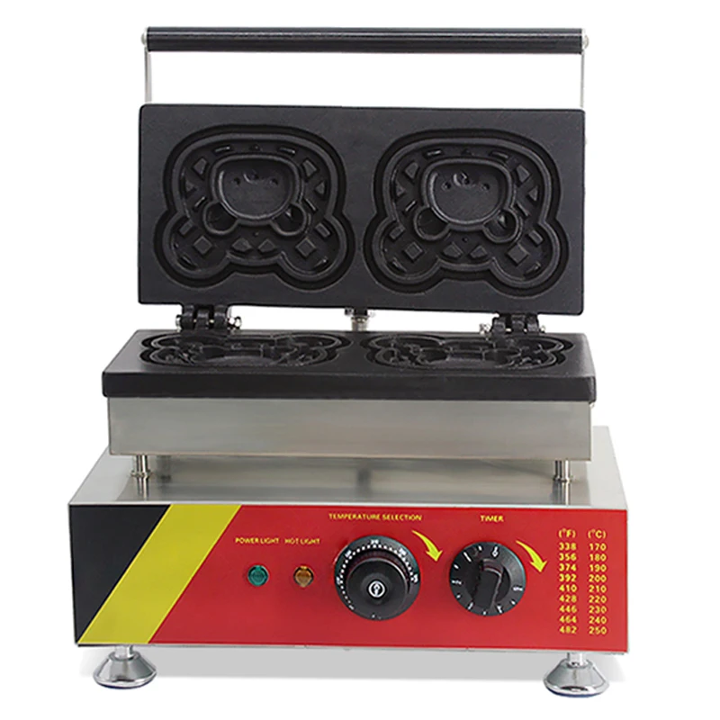 NP-523ステンレス鋼ワッフルマシンかわいいクマの形のワッフルワッフル機マフィン作るニューストリートデザートコマーシャル110v/220v