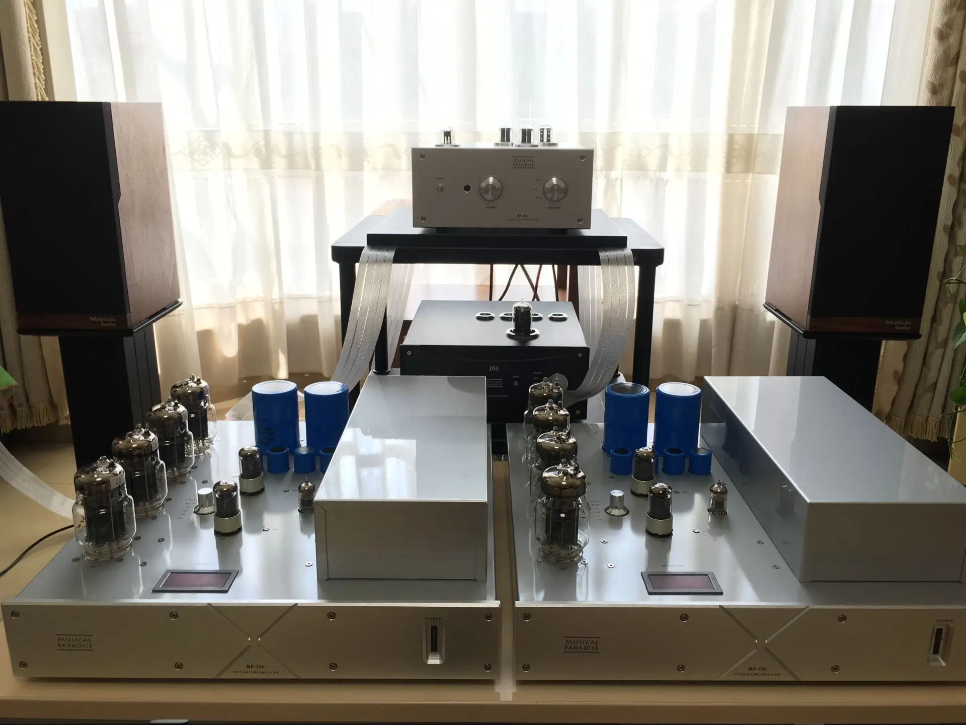 2PCS Musical Paradise MP-702 6C33C OTL Mono Blocks Power Amplifier Electronic Tube Amplifier ​4 x 6C33C 2 x 6J8P 1x 12AX7 Tubes