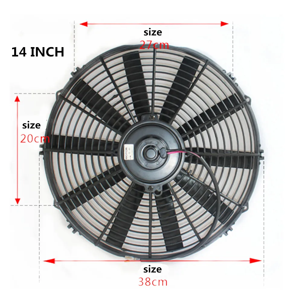 

Вентилятор охлаждения автомобильного кондиционера, 14 дюймов, 80 Вт, 120 Вт, 12 В, 24 В, 14 дюймов