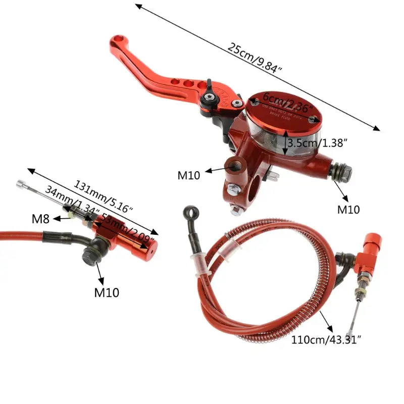 Durable CNC aluminum Motorcycle Hydraulic Clutch Kit Lever Master Cylinder Knitting Oil Hose 125 ~ 250cc Balaclava