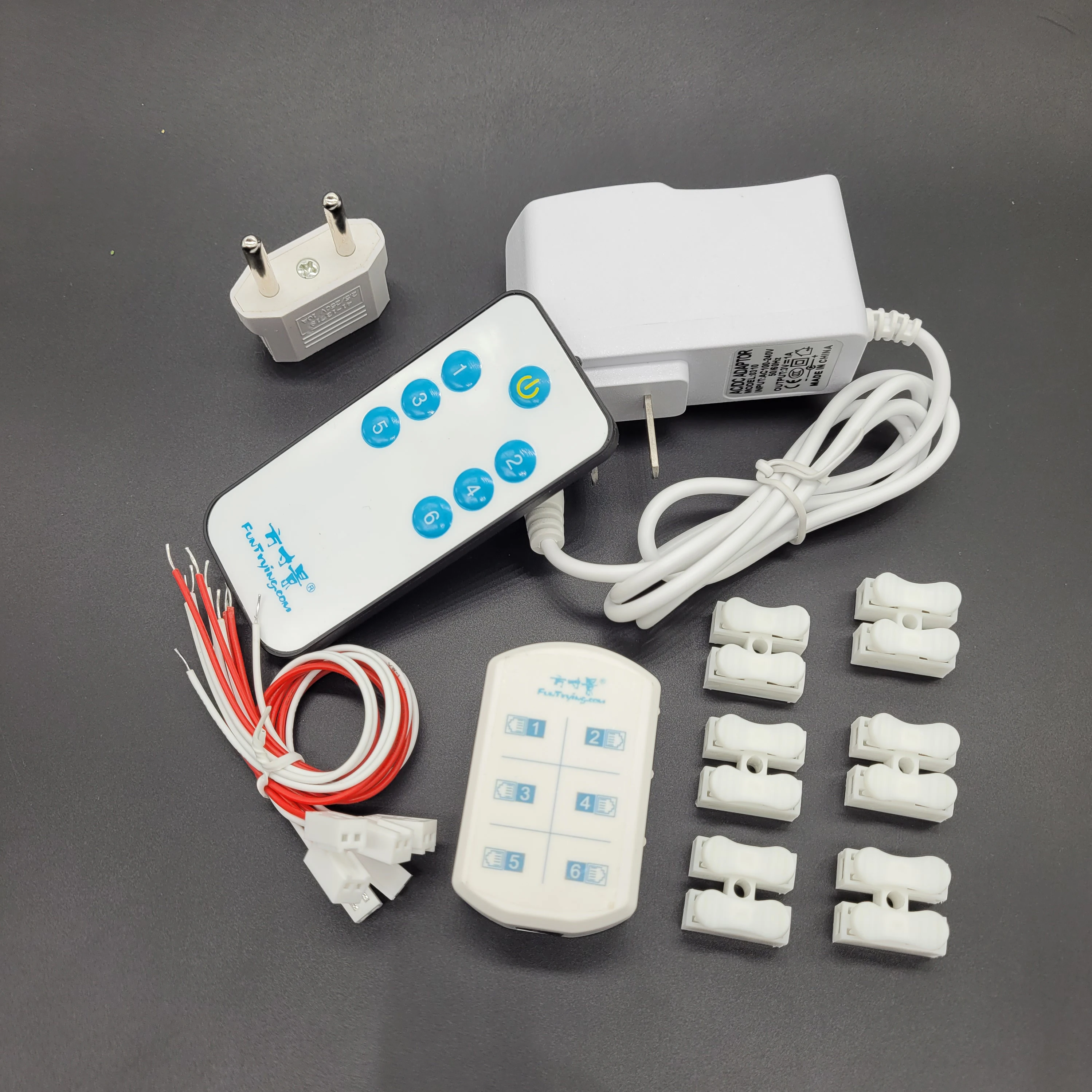 3V/5V/12V AC/DC Wireless Remote Control Switch with ON/OFF Adapter/Power Supply with 6 Ports Output/Railway Layout/ Road Layout