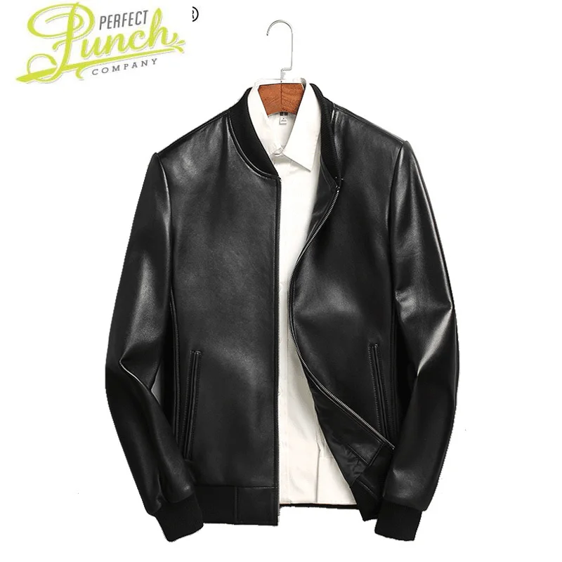 

Genuine Spring Leather Jacket Men Motorcycle Bomber Jacket Sheepskin Coat for Men Blouson Cuir Homme 81I7097 KJ2118