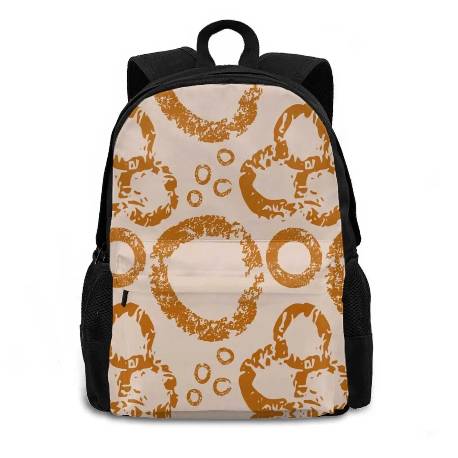 Orange Bubbles In Peach Large Capacity School Backpack Laptop Bags Orange Circles Blue Cute Red Trendy Pink Spring Ocean Yellow