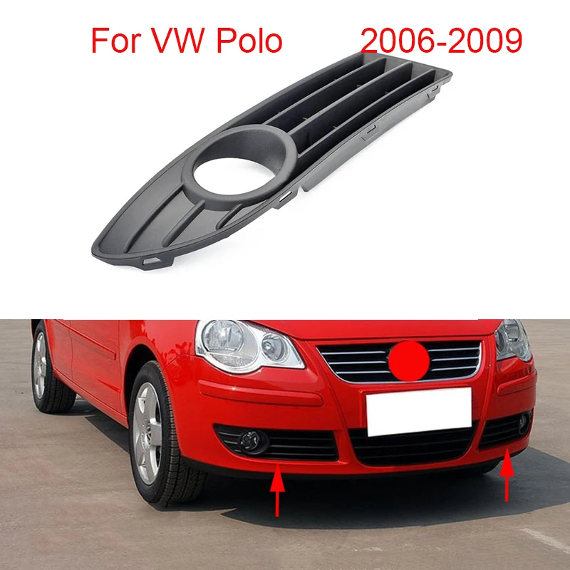 2 PCS Auto Front Left Right Bumper Fog Light Lamp Grill for VW Polo 2006 2007 2008 2009 6Q0853665 6Q0853666