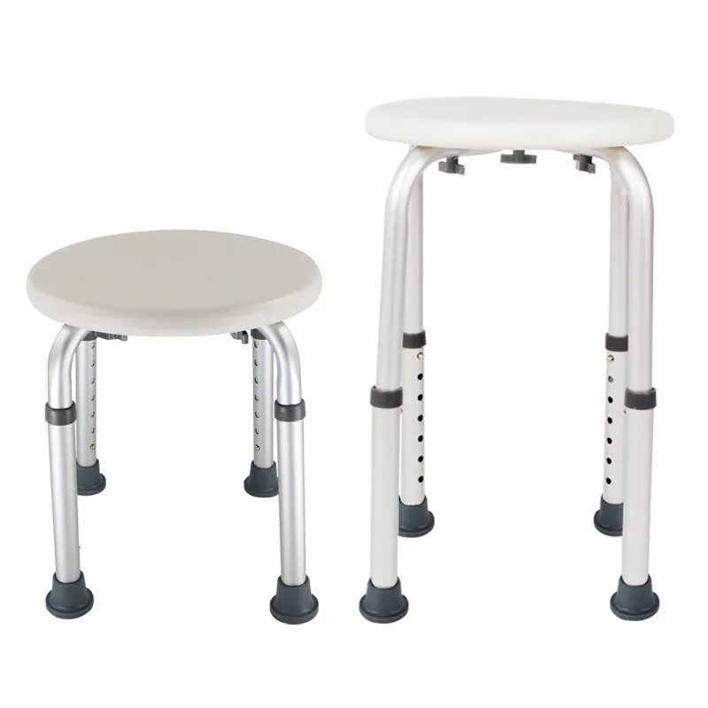 Non-slip Seat Without Back Toilet Bathroom Chair Height Adjustable Shower Stool Adult Kids Elderly Pregency Disabled Bath Aids