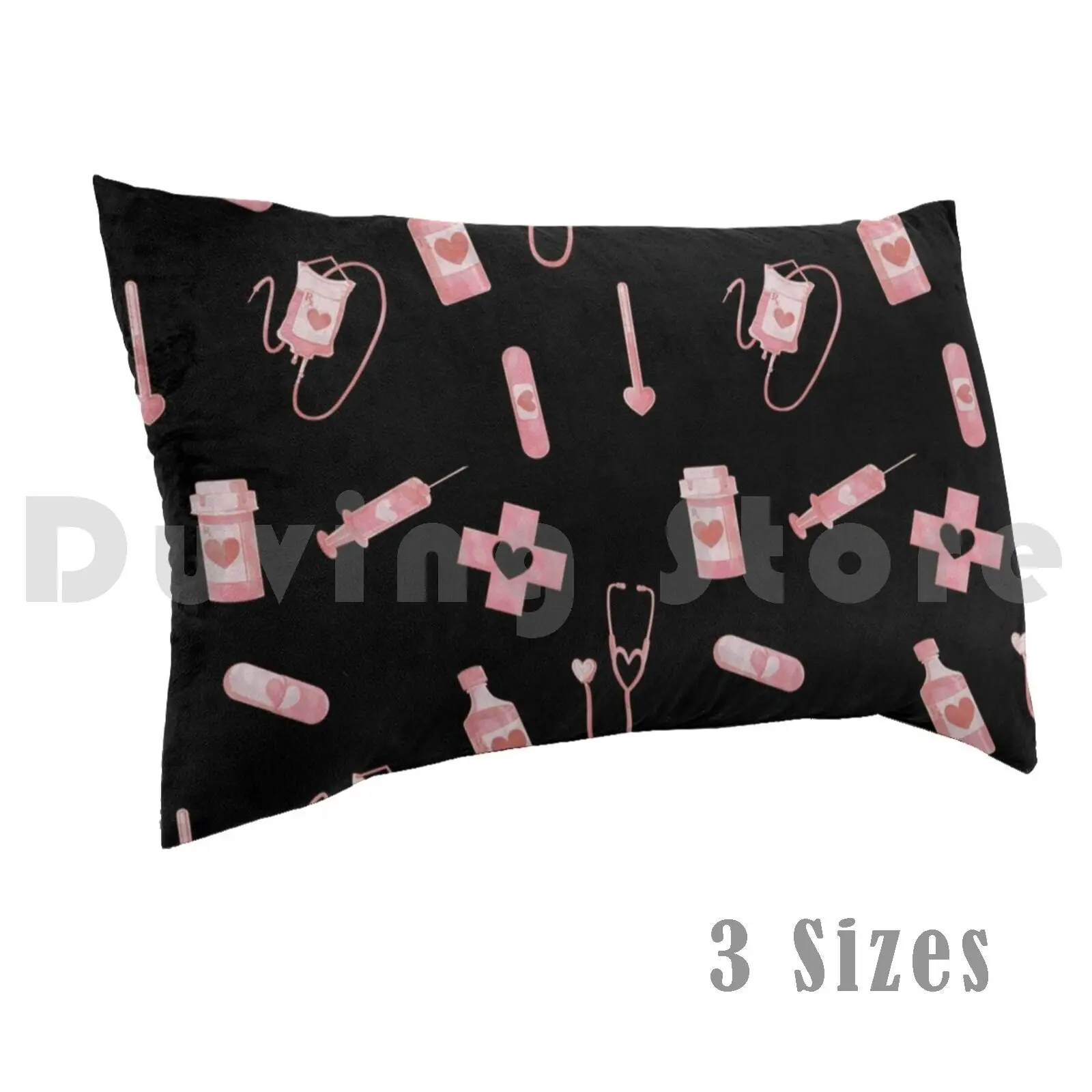 Love Drugs Pillow Case Printed 35x50 Pharmacy Menhera Sick Aesthetic Pastel Pink Creepy Cute Gurokawaii