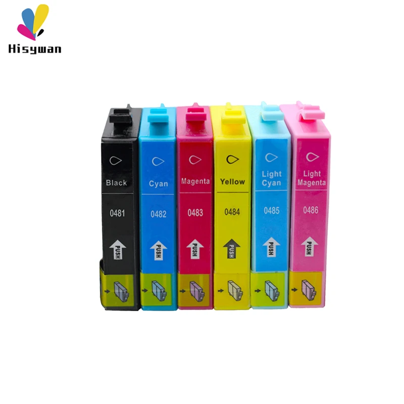 Hisywan T0481 Ink cartridge For Epson Stylus Photo R200 R220 R300 R300M R320 R340 RX500 RX600 RX620 RX640 printer For EPSON 0481