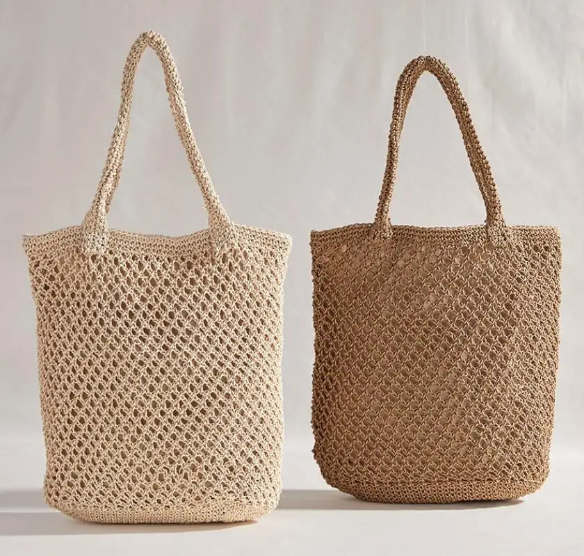 Sac à main tissé rétro pour femmes, élégant, français, japon, corée du sud, Ins, voyage de vacances, panier creux