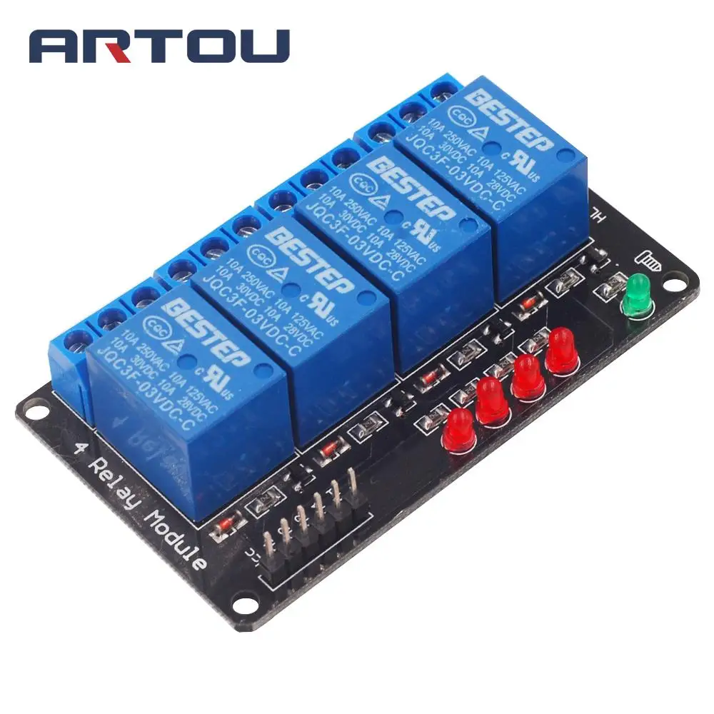 3V 3.3V 4 Channel Relay Module Low Level Trigger with Lamp Relay Output 4 way Relay Module for Arduino