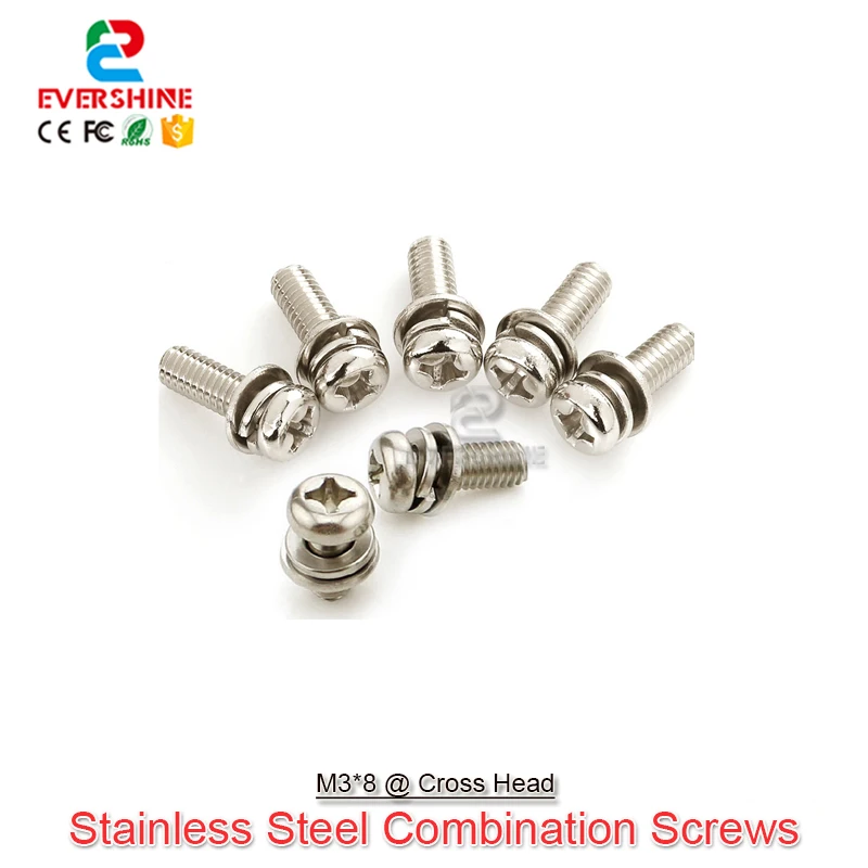 500Pcs/Lot M3*8 Stainless Steel Round Three Combination Screw Bolt For Fixed P2 to P10 Indoor LED Module Aliexpress Online Shop
