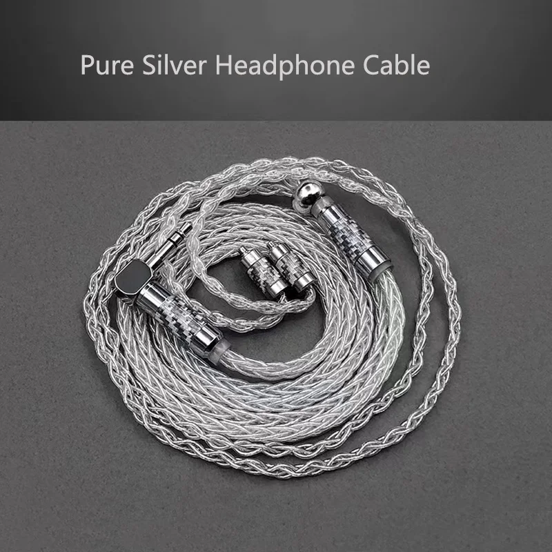 DIY 5N Freezing High Purity Silver Earphone Cable MMCX/0.78 2 Pin 3.5/2.5/4.4mm for Iphone Type-C Balance Headphone Custom Cable