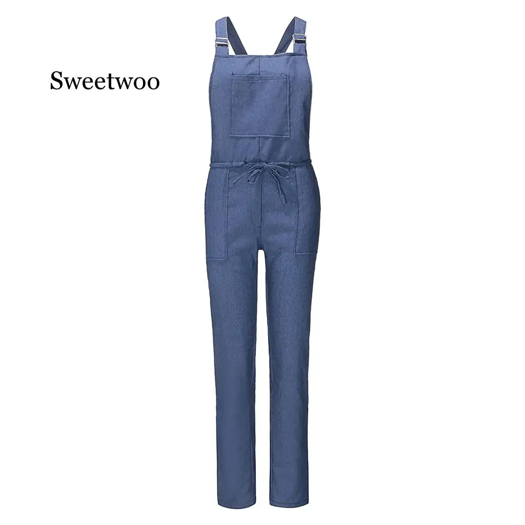 Jumpsuits Playsuits & Bodysuits ผู้หญิง One Piece Jumpsuits Overalls กางเกงยีนส์ Bib กางเกงยาวกางเกง