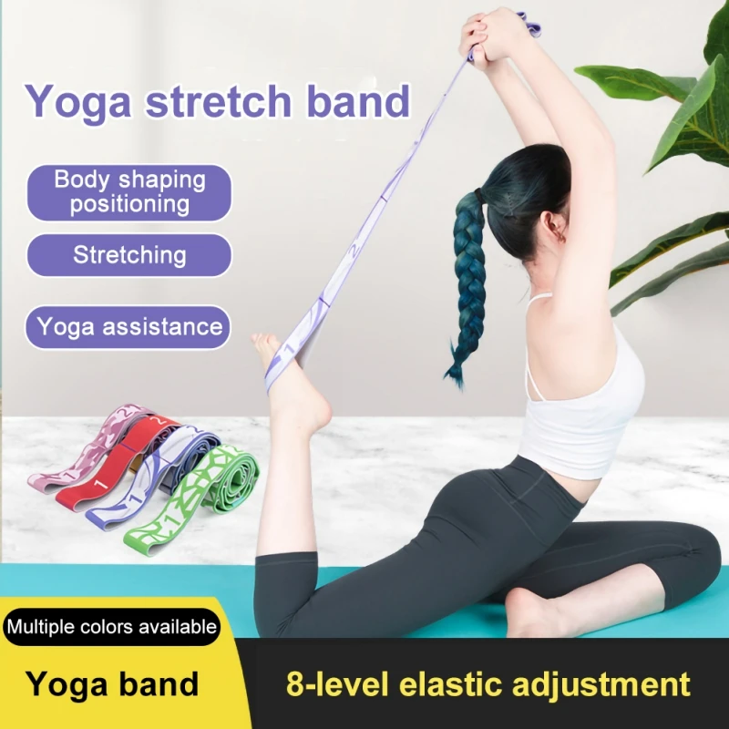 Elastic Resistance Yoga Ribbon and Stretching Belt Band Anti-Slip Leg Stretch For Women Fitness Band Gym Training Accessories