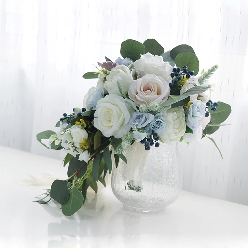 Bouquet di alta qualità accessori da sposa Bouquet blu