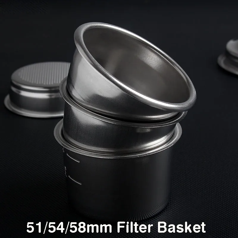 51 54 58mm Filter Basket for Coffee Bottomless Portafilter,Single Double Powder Bowl Cleaning Blind Bowl Espresso Accessories