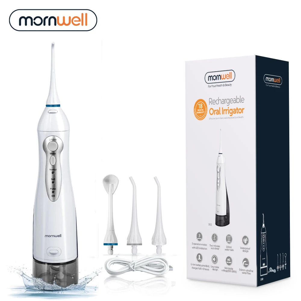 

Oral Irrigator USB Rechargeable Water Flosser Portable Dental Water Jet 330ML Water Tank Waterproof Teeth Cleaner