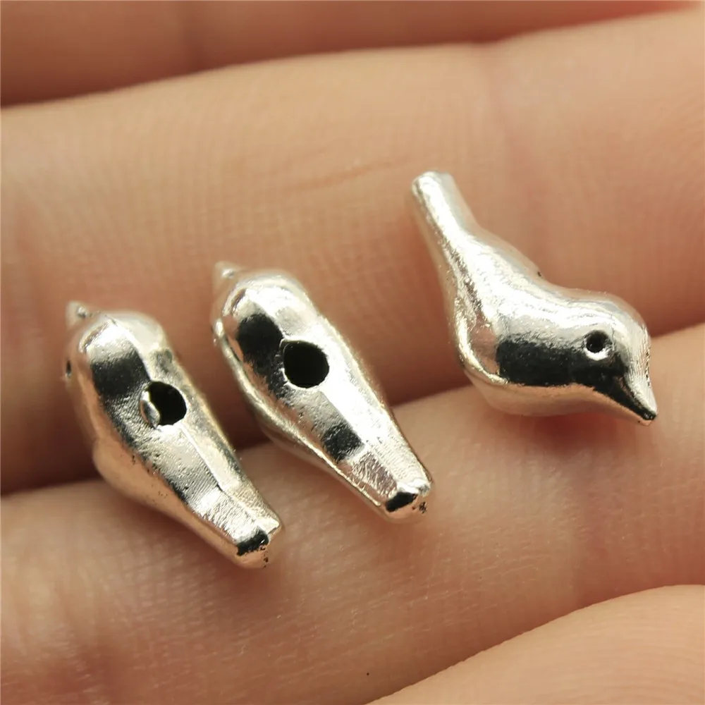 10pcs 15x6x5mm Bird Charms For Jewelry Making Beads Fits DIY Bracelets Accessories Bird Small Hole Beads Charms