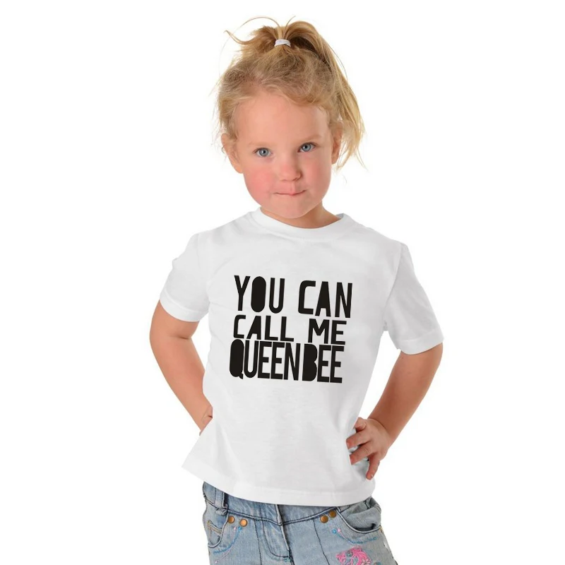 You Can Call Me Queen Bee Children's Wear Short-sleeved Cotton T-shirt Baby Girls T-shirt Summer Girl Casual Tshirt Clothes